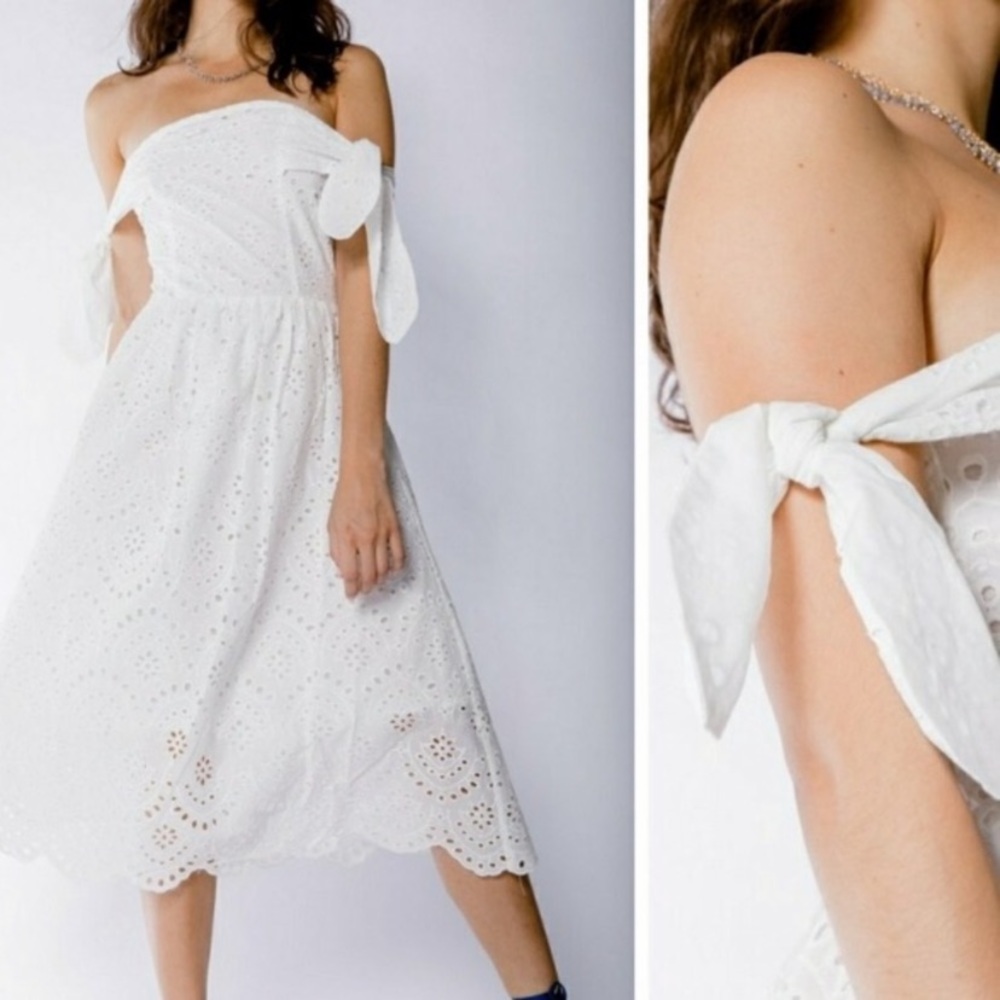 J.O.A. Eyelet white dress size S